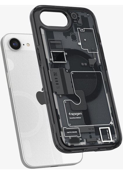iPhone 16e Kılıf Ultra Hybrid MagFit MagSafe özellikli Zero One Black - ACS09141 modelleri