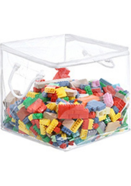 3 Adet Pvc Küp Çanta Oyuncak Dolabı Saklama Düzenleme Çantası Düzenleyici Şeffaf Çanta 30X30X30 fiyatları