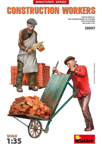 38097 1:35 Aksesuarlarla Inşaat Işçileri