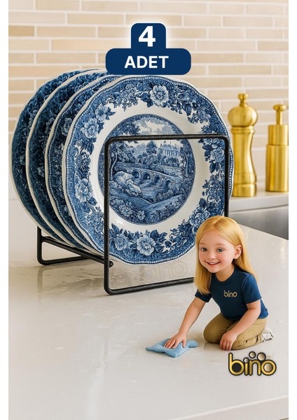 4 Adet Dolap Içi Düzenleyici Metal Tabaklık Bulaşıklık Organizer Mutfak Dolabı Raf Organizeri Siyah modelleri