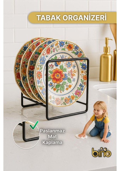 4 Adet Dolap Içi Düzenleyici Metal Tabaklık Bulaşıklık Organizer Mutfak Dolabı Raf Organizeri Siyah indirimleri