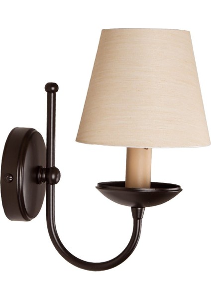 Şık Kahverengi Kumaş Başlıklı Altın Renkli Metal Aplik, Zarif Dekorasyon Parçası