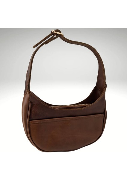 Siena Hakiki Deri Kadın El Çantası Renk Taba