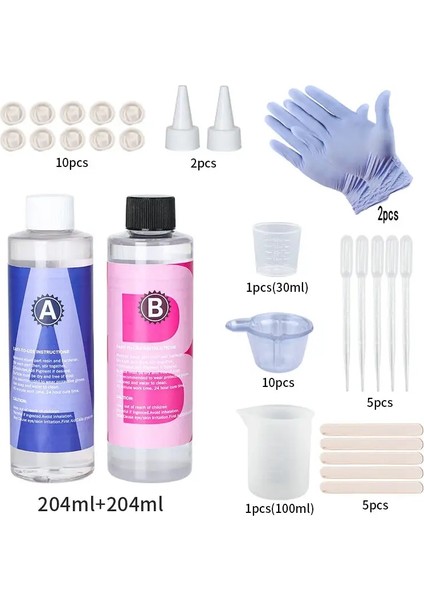 1: 1 Kristal Berraklığında Epoksi Reçine Kiti Yüksek Parlak Kacıklar Sanat Reçine Malzemeleri Kaplama ve Döküm Zanaat Diy Mücevher Yapımı Renk: Reçine Set3 (Yurt Dışından)