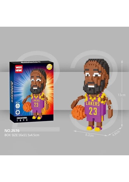 Yeni Basketbol Idol 3D Model Yapı Back Basketbol Oyuncusu Dıy Minyatür Montaj Tuğla Hareketli Bebek Modeli Çocuk Oyuncak Renk: Pembe (Yurt Dışından)