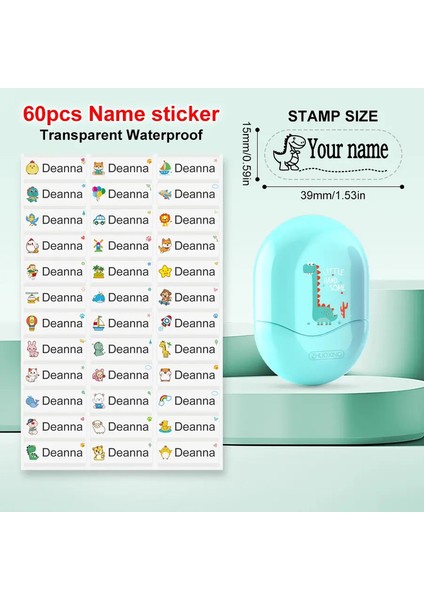 Çocukların Adı Mühür Özel Logo Öğrenci Adı Damga Anaokulu Okulu Üniforma Bebek Giysileri Oyuncak Su Geçirmez Ad Sticker Hediyesi: Mavi (Yurt Dışından)