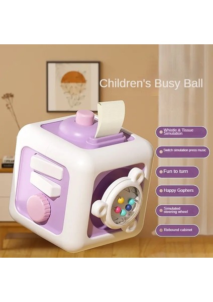 6 Inç 1 Montessori Eğitim Oyuncakları Duyusal Meşgul Meşgul Bebek Uygulama Becerileri Çekmece Küp Fidget Kız Boy Renk Için Eğitim Oyuncakları: Yeni Purple (Yurt Dışından)
