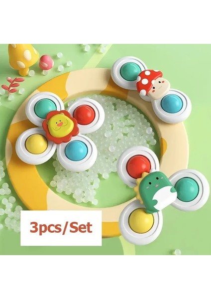 3pcs Emme Kupası Bebek El Gözü Koordinasyonu Eğitim Eğitimi, Banyo Seyahat Oyuncak, Doğum Günü Noel Hediyesi Için Dönen Oyuncak: Dinozor 3pcs (Yurt Dışından)