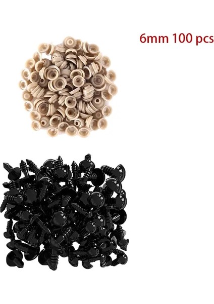 100PCS 5/6 // 7/8/9/10/11/14/18/20MM Plastik Güvenlik Oyuncaklar Için Dıy Karışımı Için Tığ Işi Gözü Bebek Oyuncaklar Aksesuarları Için Renk: 6mm Siyah 100 Pcs/boyut: 100 Pcs (Yurt Dışından)
