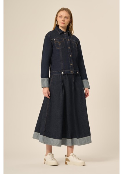 Kadın Kot Etekli Takım Mavi 31127 indirimleri