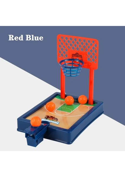 Mini Masaüstü Masa Oyunu Basketbol Çember Parmak Atış Makinesi Parti Masa Etkileşimli Spor 2 Oyuncular Çocuklar Için Top Oyuncakları Renk: Kırmızı Mavi (Yurt Dışından)