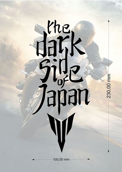 The Dark Side Of Japan Kırmızı Motor Sticker 10X23 cm – Modifiye Uyumlu Suya Dayanıklı Etiket