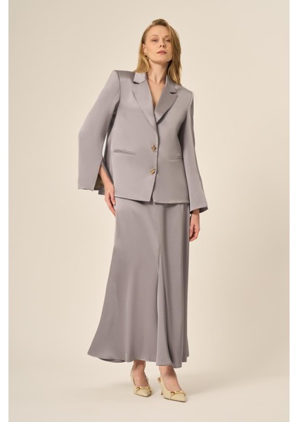 Kadın Etekli Takım Gri 31083