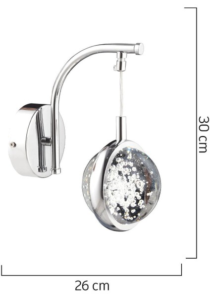 Modern Krom 3 Renkli 5W LED Aplik, Metal, Bej, Salon ve Koridor İçin Tasarım fırsatları