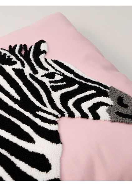 Zebra Desen Punch Kırlent Kılıfı - Pembe fırsatları