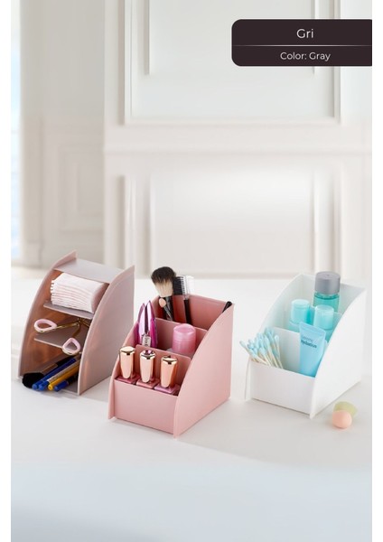 Lüks Makeup Ruj, Rimel, Oje Düzenleyici Organizer, Ruj Standı, Gri