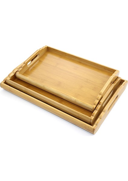 3'lü Bambu Tepsi Model 4