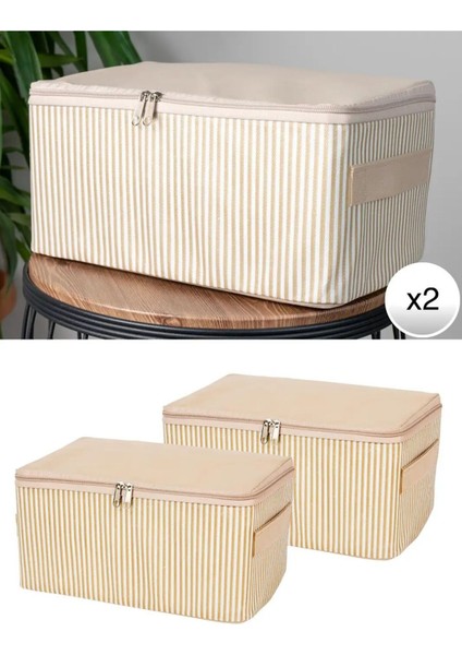 2’li Mini Hurç Seti – Çizgi Desenli, Baza Altı & Dolap Içi Organizer – 30 x 20 x 15 cm fırsatları