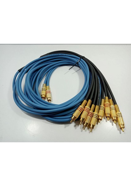 Amfi Rca Kablosu – El Yapımı 2 Giriş 8 Çıkış %100 Bakır Parazit Yapmaz – Anfi Rca Kablosu – 5 Metre
