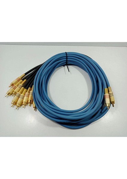 Amfi Rca Kablosu – El Yapımı 2 Giriş 8 Çıkış %100 Bakır Parazit Yapmaz – Anfi Rca Kablosu – 5 Metre