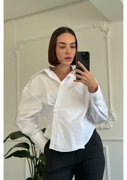 Kruvaze Bağlamalı Orijinal Polin Bluz- Beyaz indirimleri