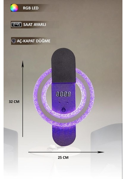 T8239 Siyah Rgb LED Avize