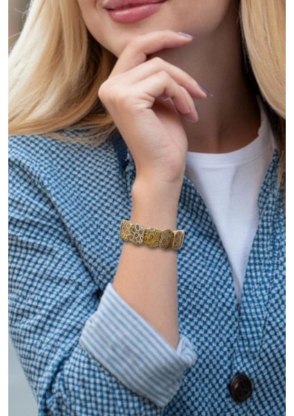 Kaliteli Fosil Mercan Bileklik Doğal Desenli 107-3