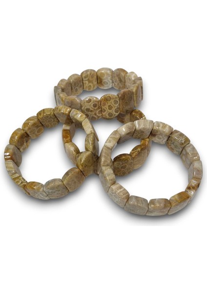 Kaliteli Fosil Mercan Bileklik Doğal Desenli 107-3 modelleri
