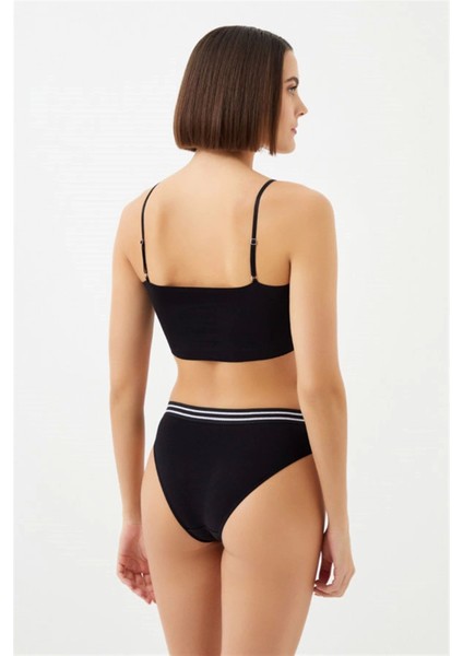 Siyah Renk Spor Kesim %90 Pamuklu Kadın Bikini Külot fiyatları