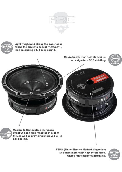 BDPRO6M-V9 | Vıbe Blackdeath Serisi 16 cm Midrange fırsatları