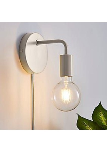 Rustik metal duvar aydınlatması, şık tasarım, E27 duy, beyaz renk