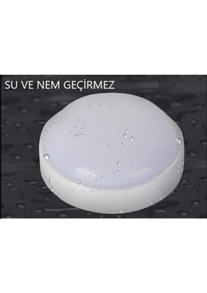 Balkon Lambası Artos 15W Beyaz Kasa Yuvarlak Banyo Lambası 6400K Beyaz LED Işık Teras Tavan Lambası