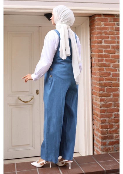 Açık Mavi Kanguru Cepli Hamile Tulum Kot Kumaş Kadın Ürünü 19248 fırsatları