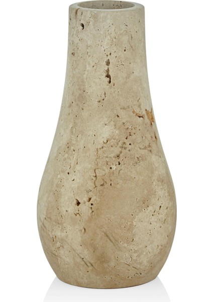 Evza Mermer Traverten Drop Vazo 12*12*25 cm