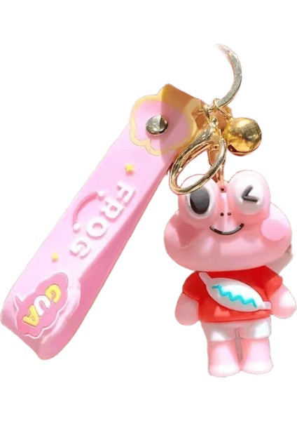 Miniso Dört Renkli Sevimli Karikatür Anime Büyük Gözlü Kurbağa Anahtarlık Kız Sırt Çantası Araba Anahtarı Kolye Çocuk Oyuncak Hediye Parti Dekorasyon (Yurt Dışından)
