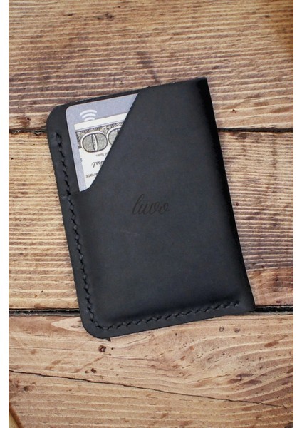 Gerçek Deri El Yapımı Hakiki Deri Kartlık Italyan Dikiş Premium Kadife Hakiki Deri Kompakt Kartlık