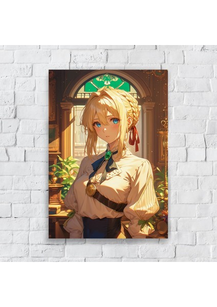 Anime Metal Poster Parlak Göz Alıcı Renkler - Violet Evergarden Zarif Gözler