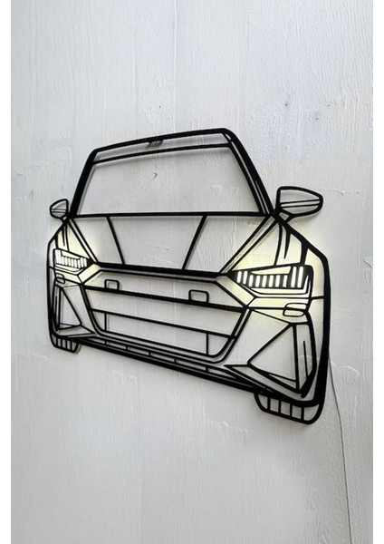 Metal Araba Silüeti Araba Dekoru, Neon Araba Metal Duvar Dekoru, Metal Duvar Sanatı