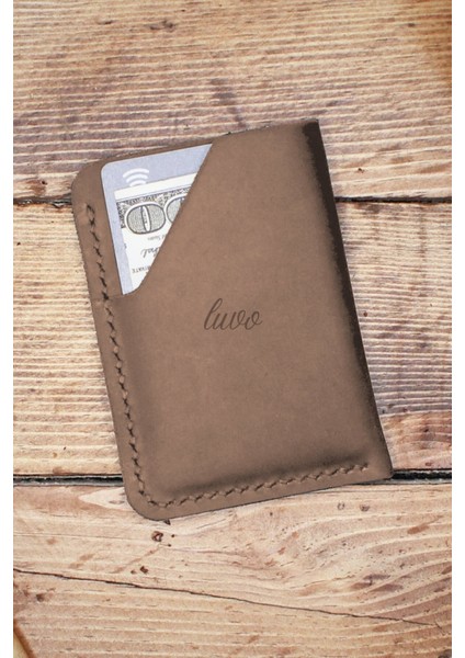 Gerçek Deri El Yapımı Hakiki Deri Kartlık Italyan Dikiş Premium Hakiki Deri Kompakt Kartlık