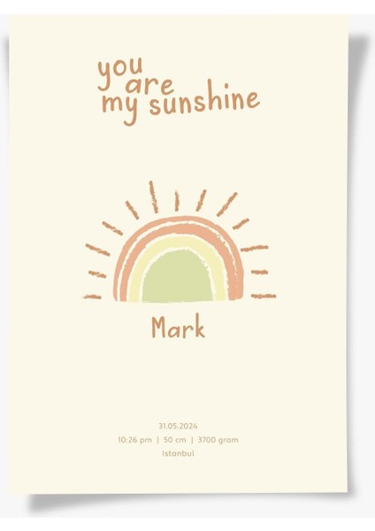You Are My Sunshine | Çocuk Odası Tablo