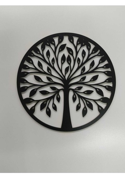 Siyah 30 x 30 cm Yaşam Ağacı Duvar Süsü - 4mm Mdf (Çivi Ile Asılabilir)
