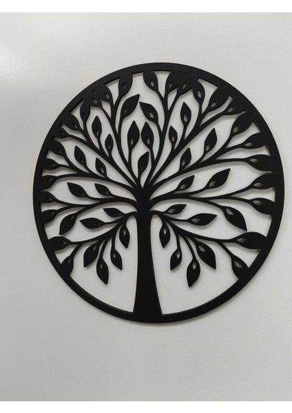 Siyah 30 x 30 cm Yaşam Ağacı Duvar Süsü - 4mm Mdf (Çivi Ile Asılabilir)