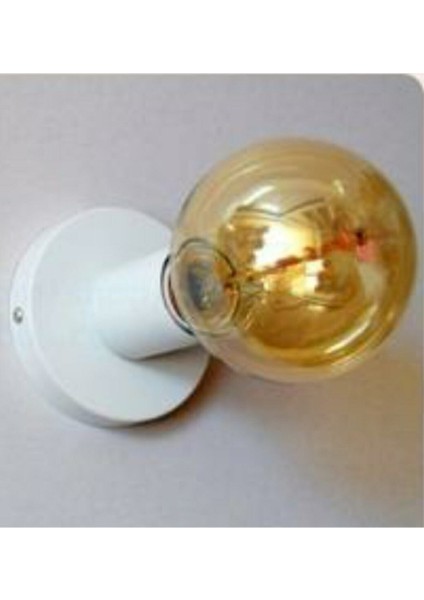 Modern beyaz tavan ve duvar aplikesi, şık ve parlak tasarım, metal materyal, E27 duy tipi fiyatları