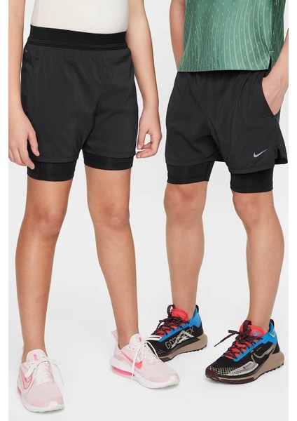 Multi Tech Dri Fit Adv Genç Çocuk 2in Taytlı Antrenman Şortu Siyah