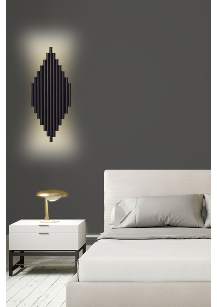 Pilli Modern Dekoratif Duvar Aydınlatması Aplik Gece Lambası Siyah (Gün Işığı)