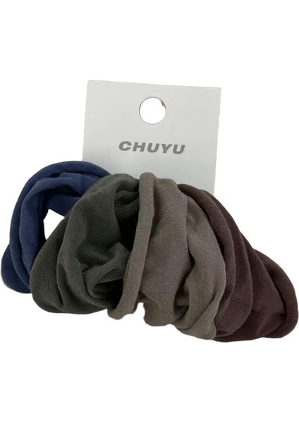 4 Set Katı Genişletmek Kalınlaştırmak Saç Bandı Halatlar Kadınlar At Kuyruğu Tutucu Saç Kravat Scrunchies Kauçuk Bantlar Kore Moda Saç Aksesuarları Renk: 6 Kahverengi (Yurt Dışından)