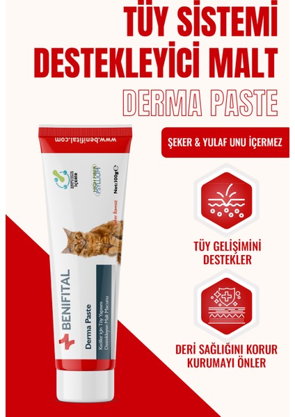 Derma Paste 100 gr Kediler İçin Tüy Yapısı Destekleyici Premium Malt Paste Macun fiyatları