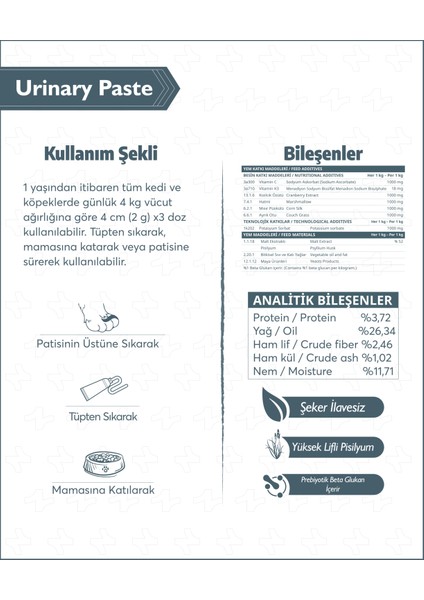 Urinary Paste Kedi ve Köpekler İçin Şeker İlavesiz Uriner Sistem Destekleyici Premium Malt Paste 100 gr fırsatları