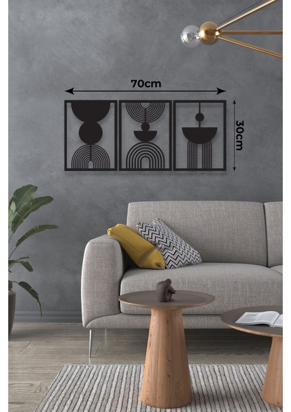3'lü Dekoratif Metal Tablo