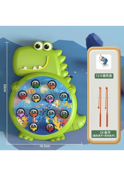 Dinozor Basit Manyetik Balıkçılık ı Çubuk Oyun ı Oyuncak Bebek Montessori Çubuk lar Eğitim Dönen Çarşamba Yeşil (Yurt Dışından)